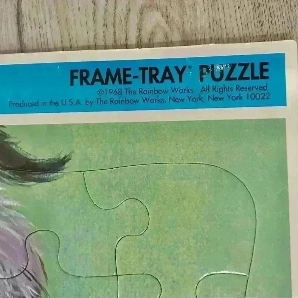 Vintage 1968 Rainbow Works Cardboard Frame Tray Puzzle Delightful Doggies 11x13 - Picture 2 of 6